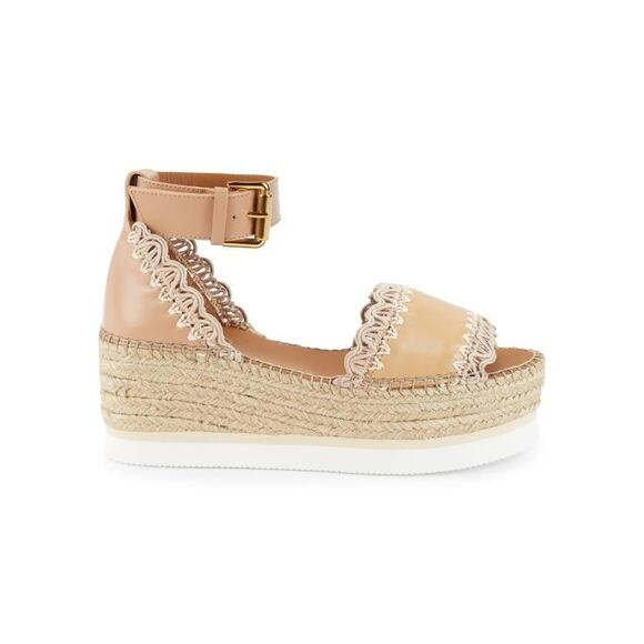 See by Chloé Glyn Espadrille Sandals Sand Size 37 (US 6.5) - Picture 1 of 10